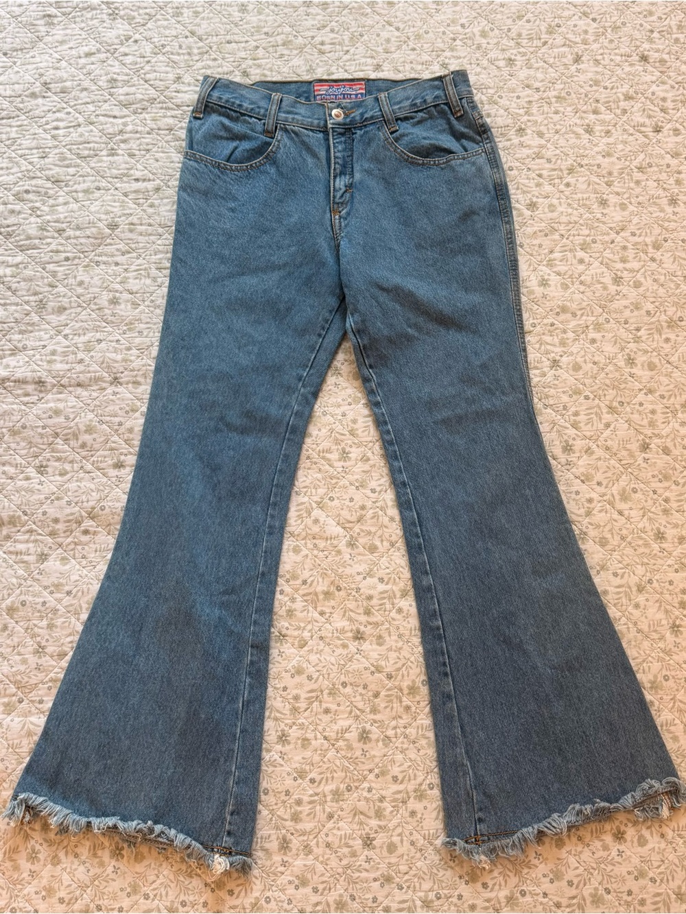 Vintage Joujou "Born in the USA" light-wash high waist flare denim jeans